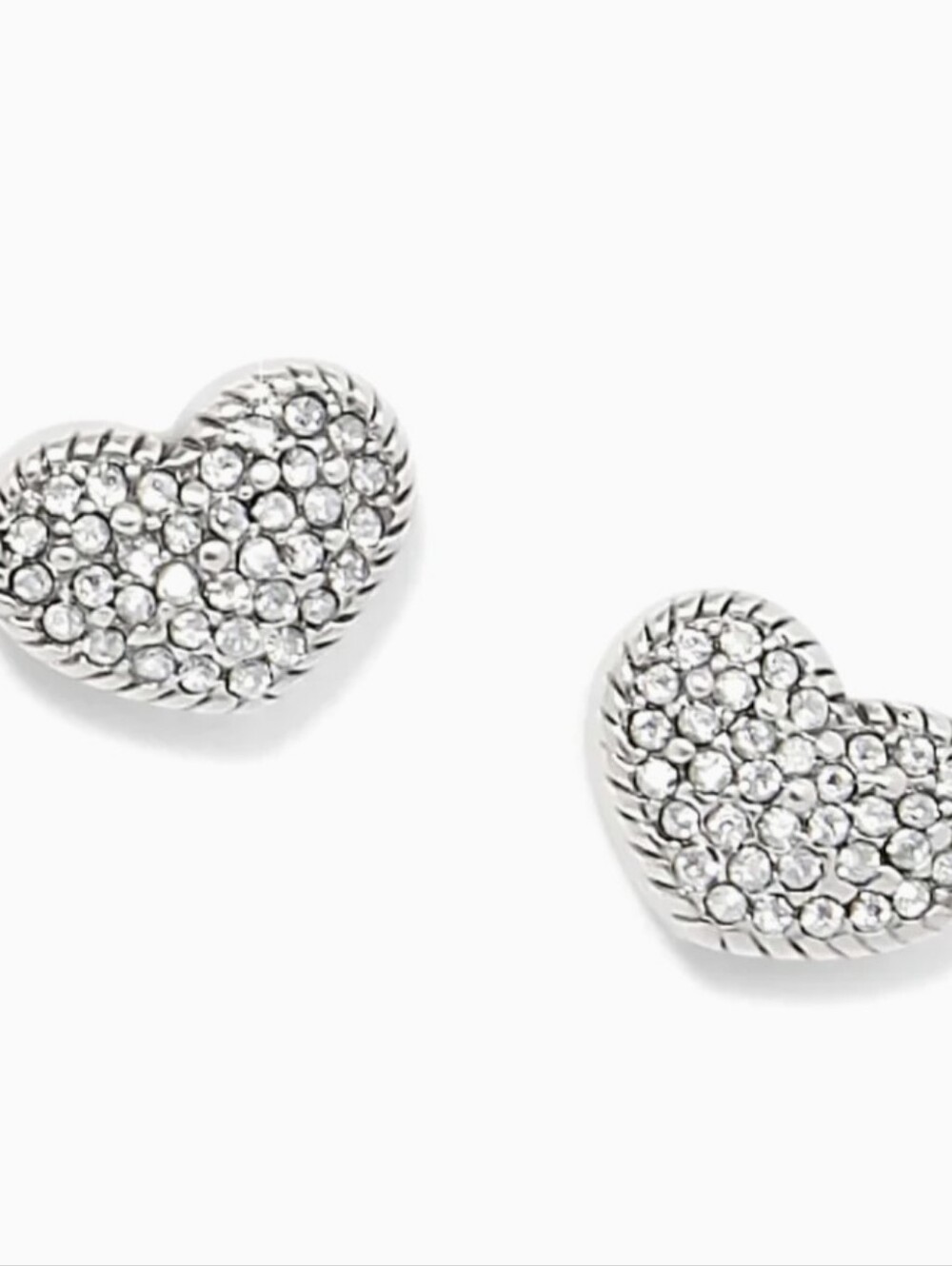 Brighton Illumina Heart Pave Stud Earrings - Silver